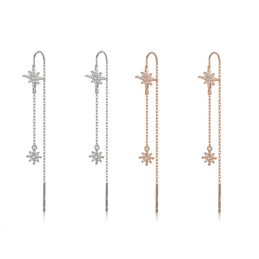 Aretes Colgantes Estrella con Zirconias