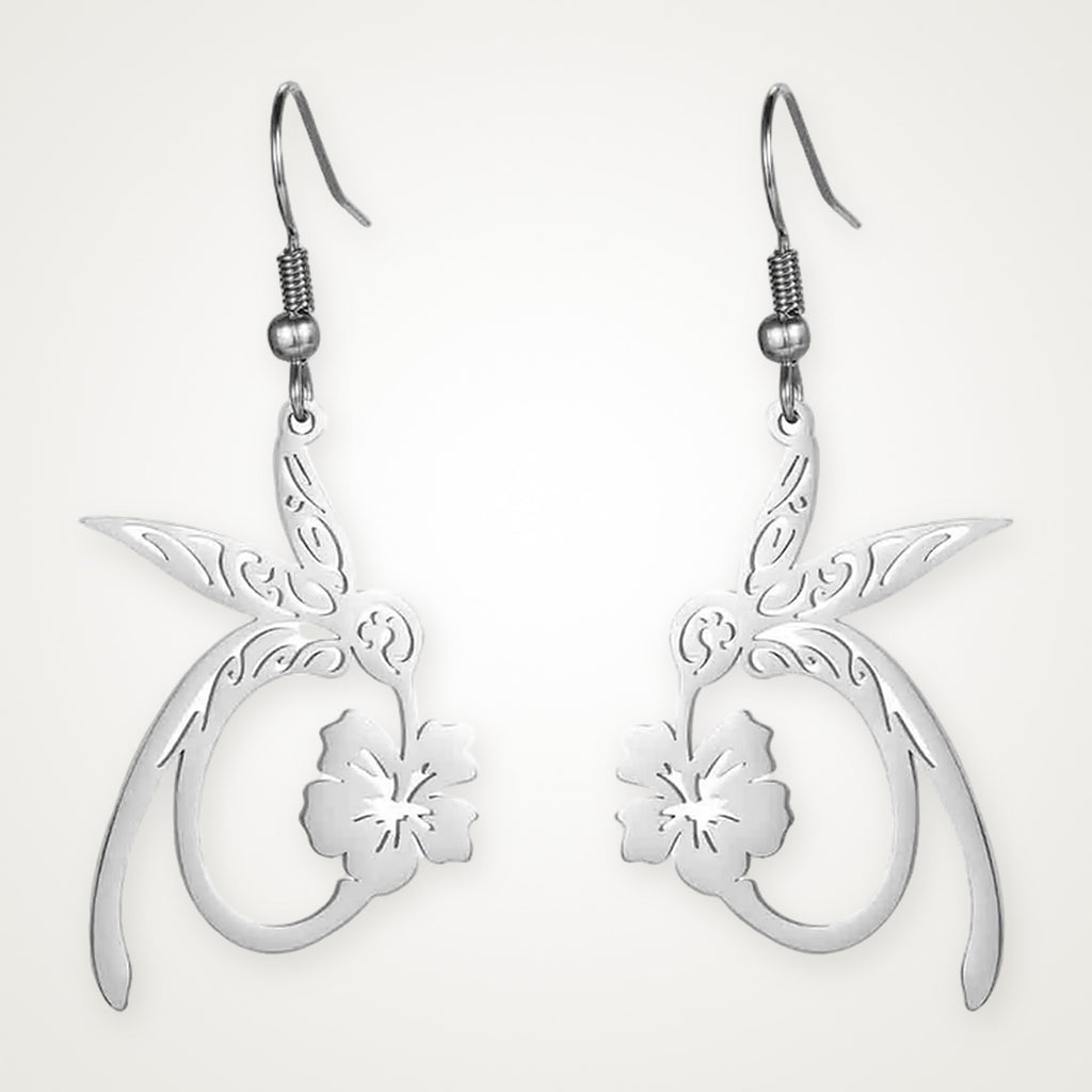 Aretes Colibrí plateados