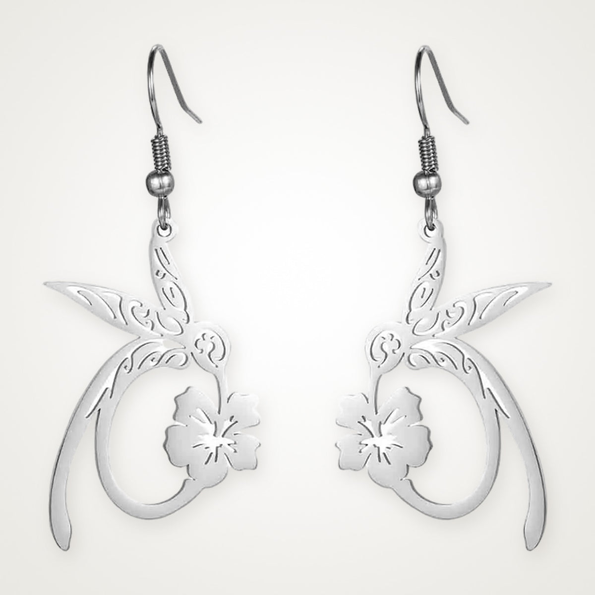 Aretes Colibrí plateados