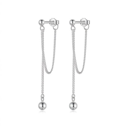 Aretes con Cadena de Bolitas