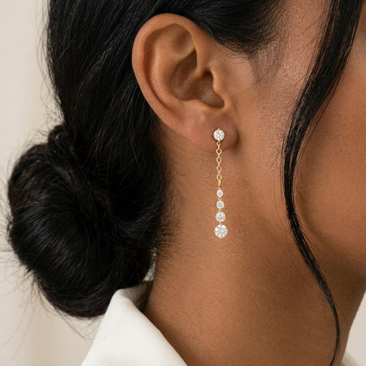 Aretes con Flecos y Zirconias
