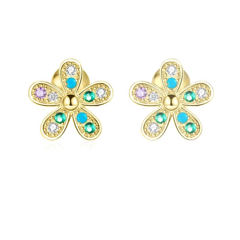 Aretes con Zirconias de Colores