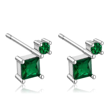 Aretes con Zirconias de Colores Apiladas