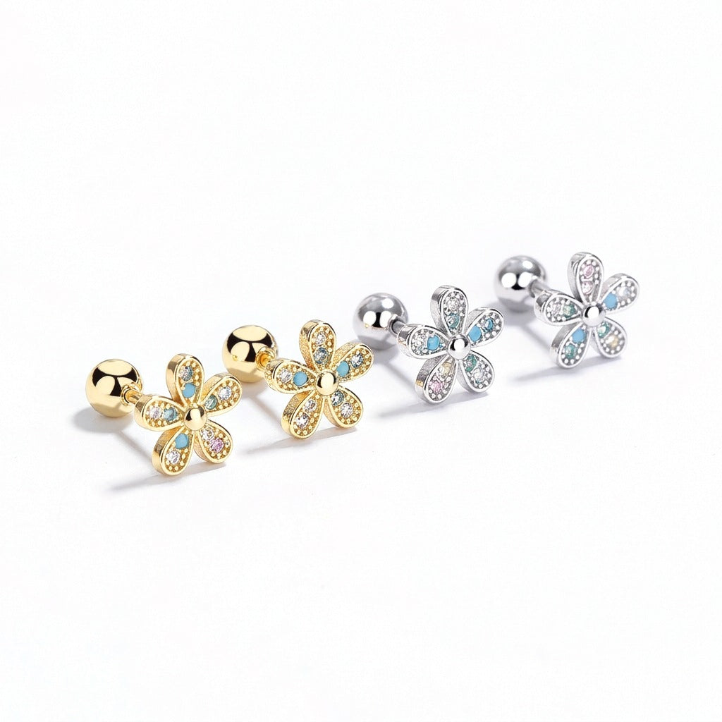 Aretes con Zirconias de Colores