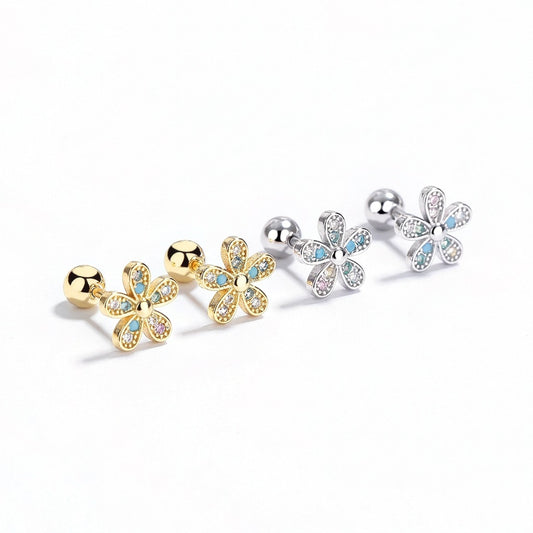 Aretes con Zirconias de Colores