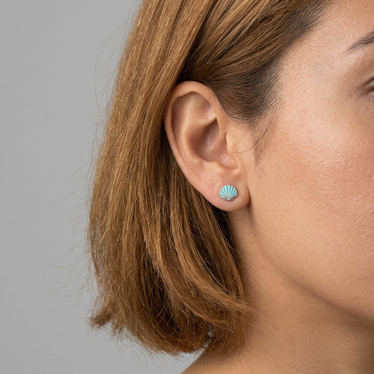 Aretes Concha Azul