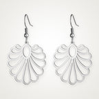 Aretes Concha calada plateados