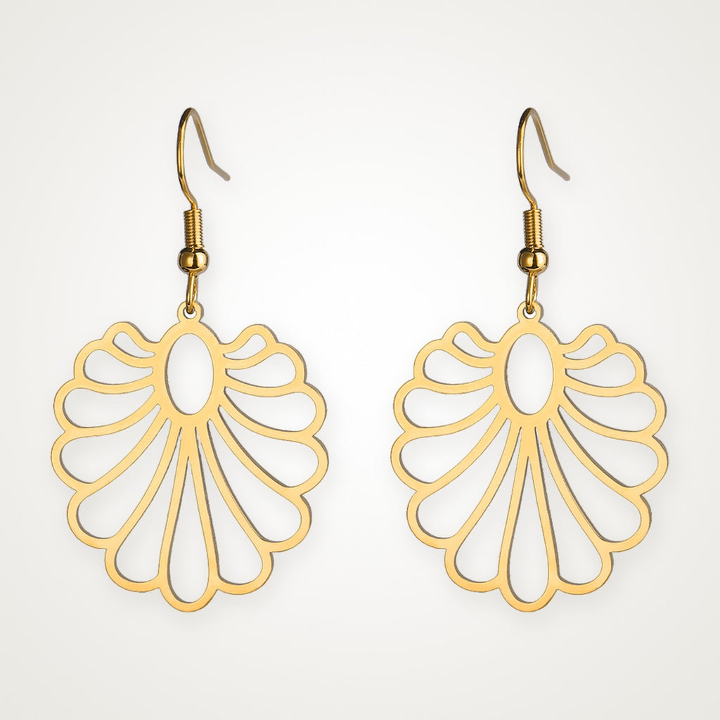 Aretes Concha calada dorados