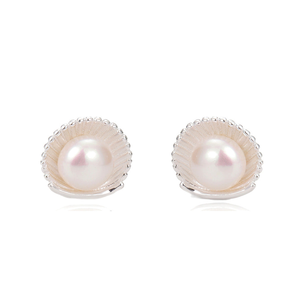 Aretes Concha con Perla