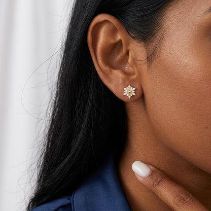 Aretes Copo de Nieve con Zirconias