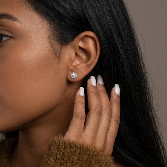 Aretes Copo de Nieve de Lujo