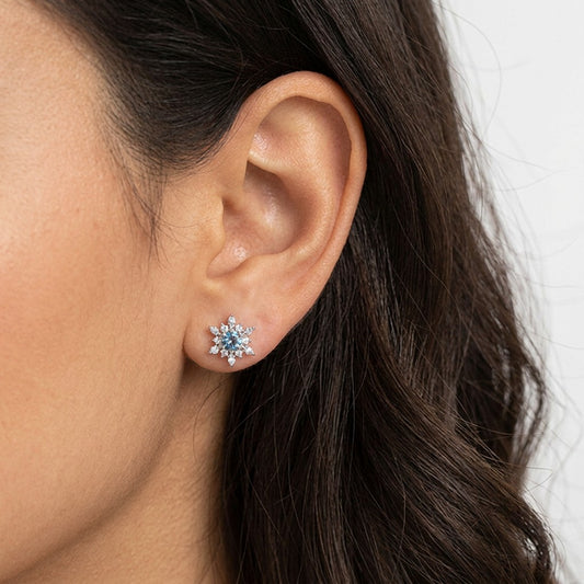 Aretes Copo de Nieve Pavé
