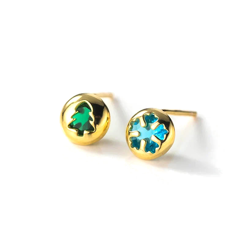 Aretes Copo de Nieve y Árbol de Navidad