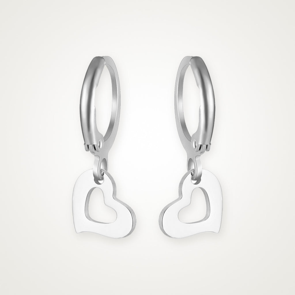 Aretes Corazón abierto plateados