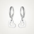 Aretes Corazón abierto plateados