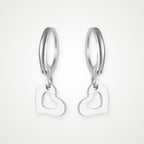 Aretes Corazón abierto plateados