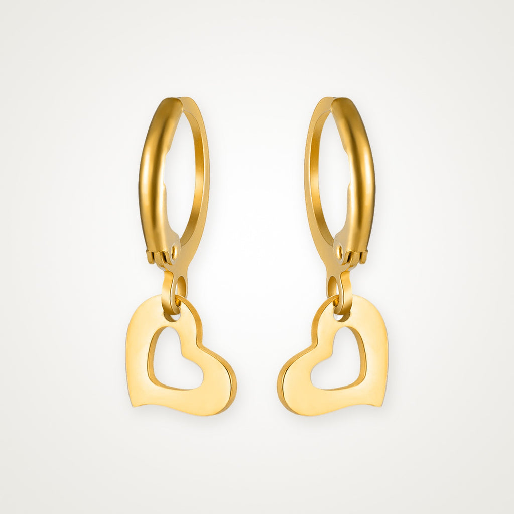 Aretes Corazón abierto dorados