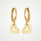 Aretes Corazón abierto dorados