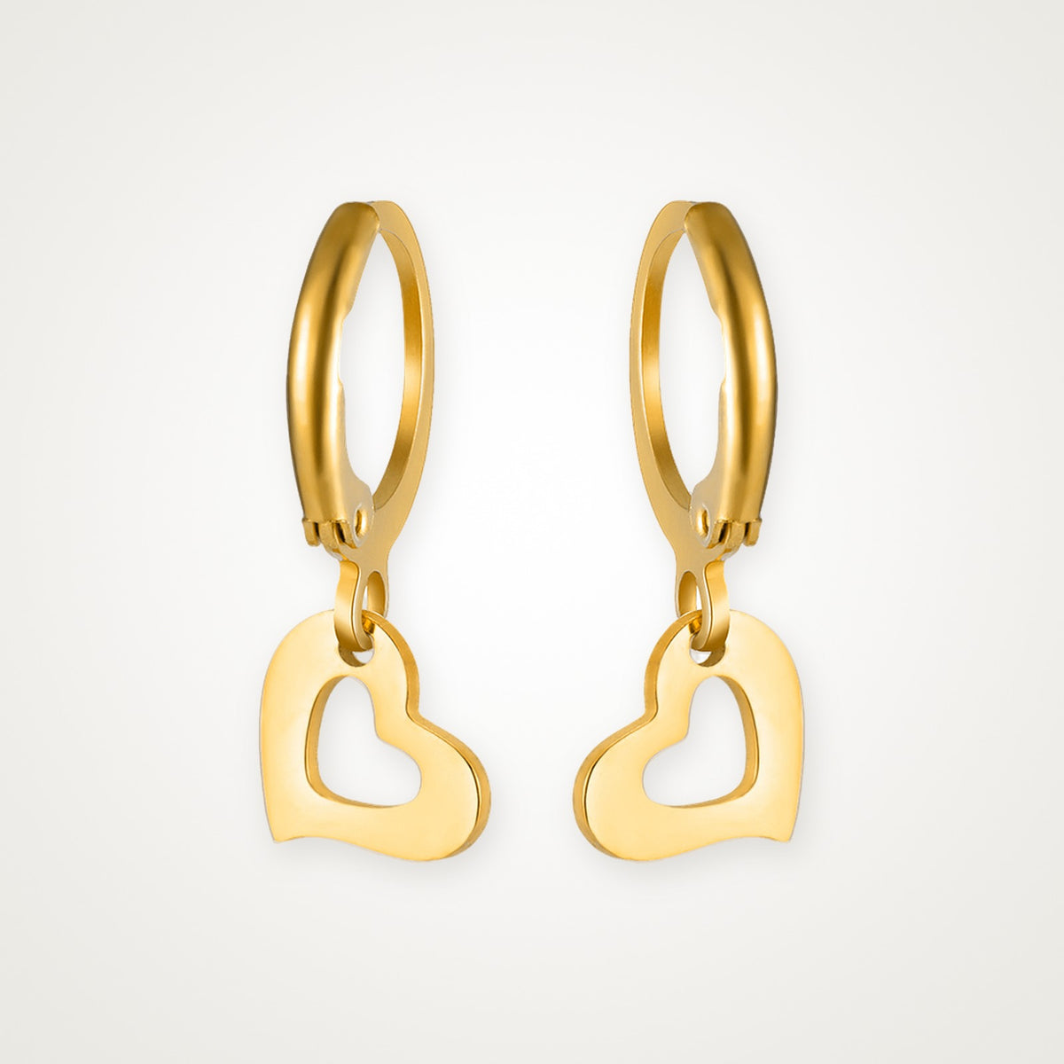 Aretes Corazón abierto dorados