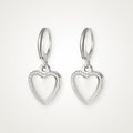 Aretes Corazón acolchado plateados