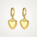 Aretes Corazón acolchado dorados