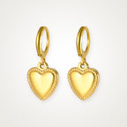 Aretes Corazón acolchado dorados