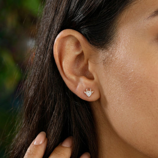 Aretes Corazón Asimétricos con Zirconias