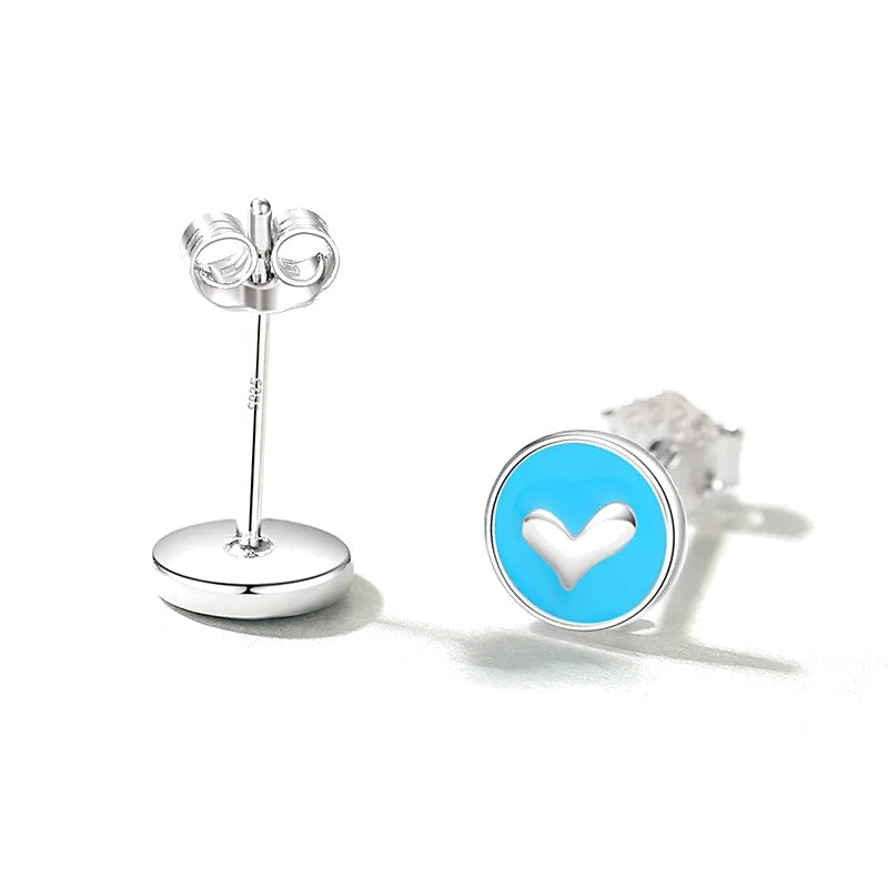 Aretes Corazón Azul