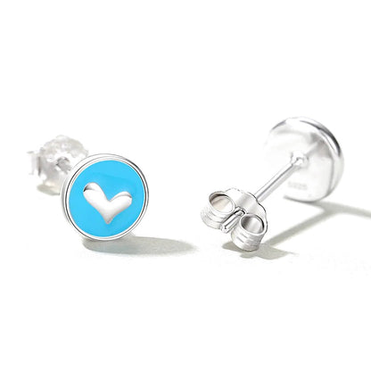 Aretes Corazón Azul