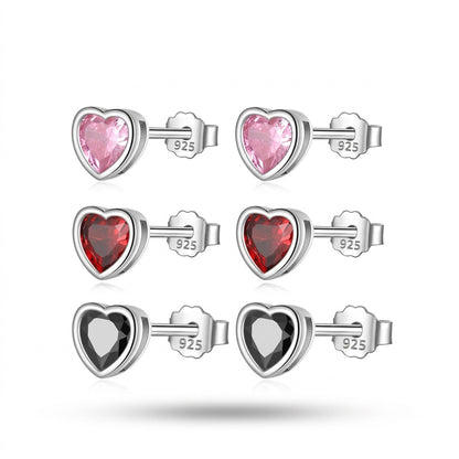 Aretes Corazón Brillante con Zirconia