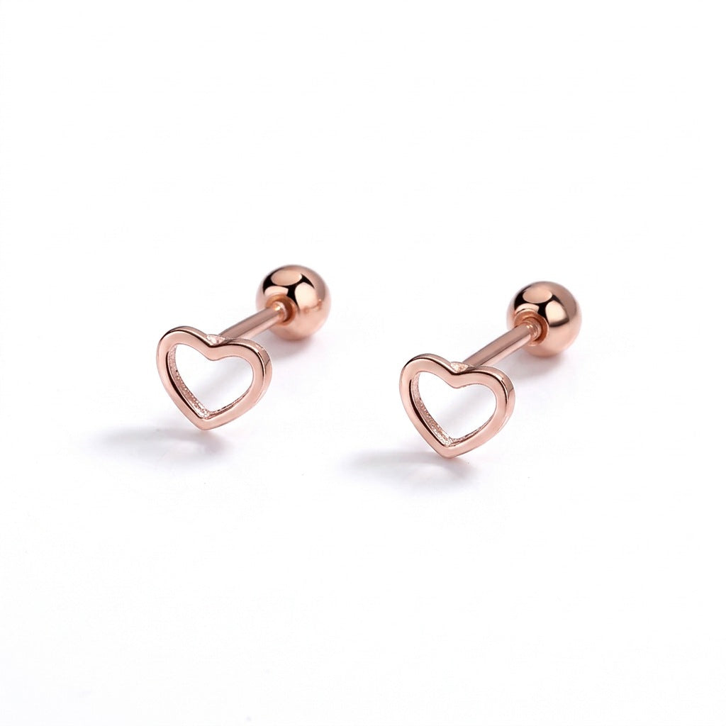 Aretes Corazón Calado de Rosca