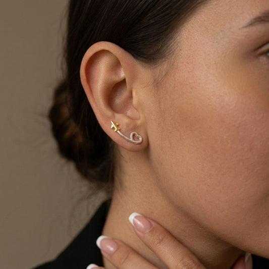 Aretes Corazón Calado Plano