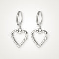 Aretes Corazón calado plateados