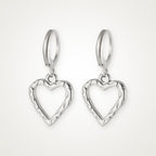 Aretes Corazón calado plateados