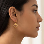 Aretes Corazón calado dorados puestos