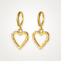 Aretes Corazón calado dorados