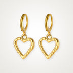Aretes Corazón calado dorados