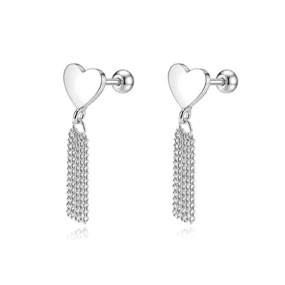 Aretes Corazón con Flecos
