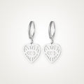 Aretes Corazón con ojo plateados