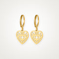 Aretes Corazón con ojo dorados