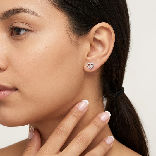 Aretes Corazón con Zirconias