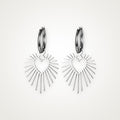 Aretes Corazón de sol plateados