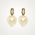 Aretes Corazón de sol dorados