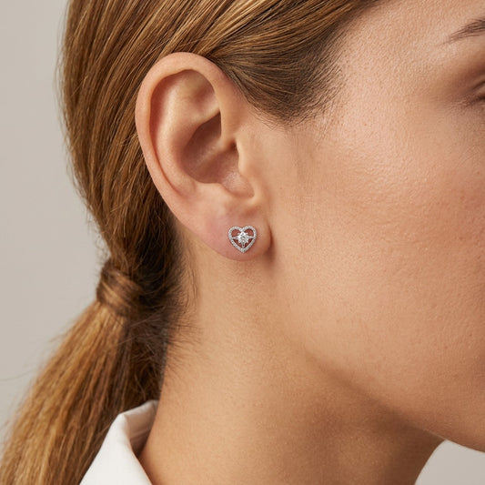 Aretes Corazón Destellante de Zirconia