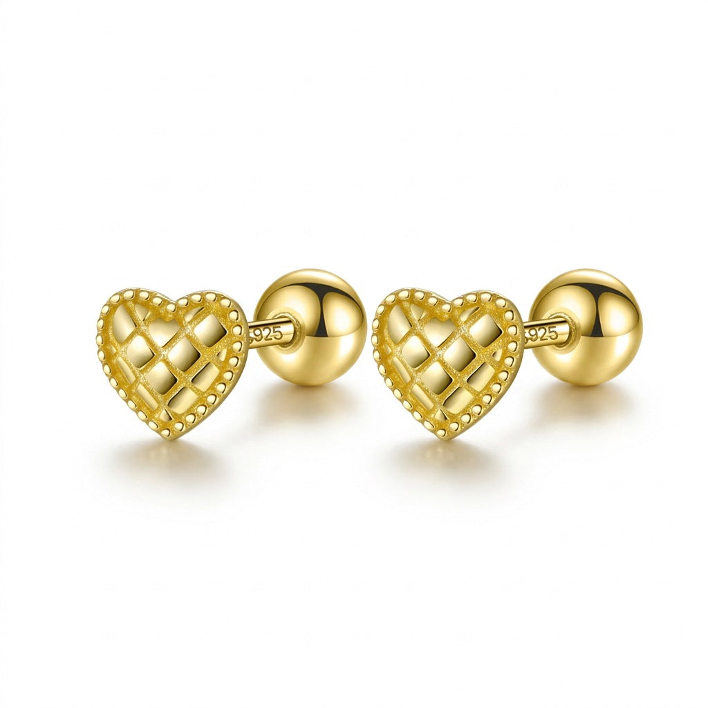 Aretes Corazón en Cuatro Estilos