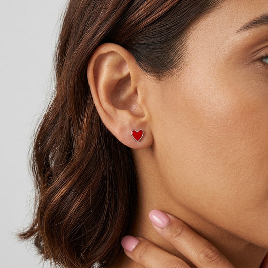 Aretes Corazón Esmaltado