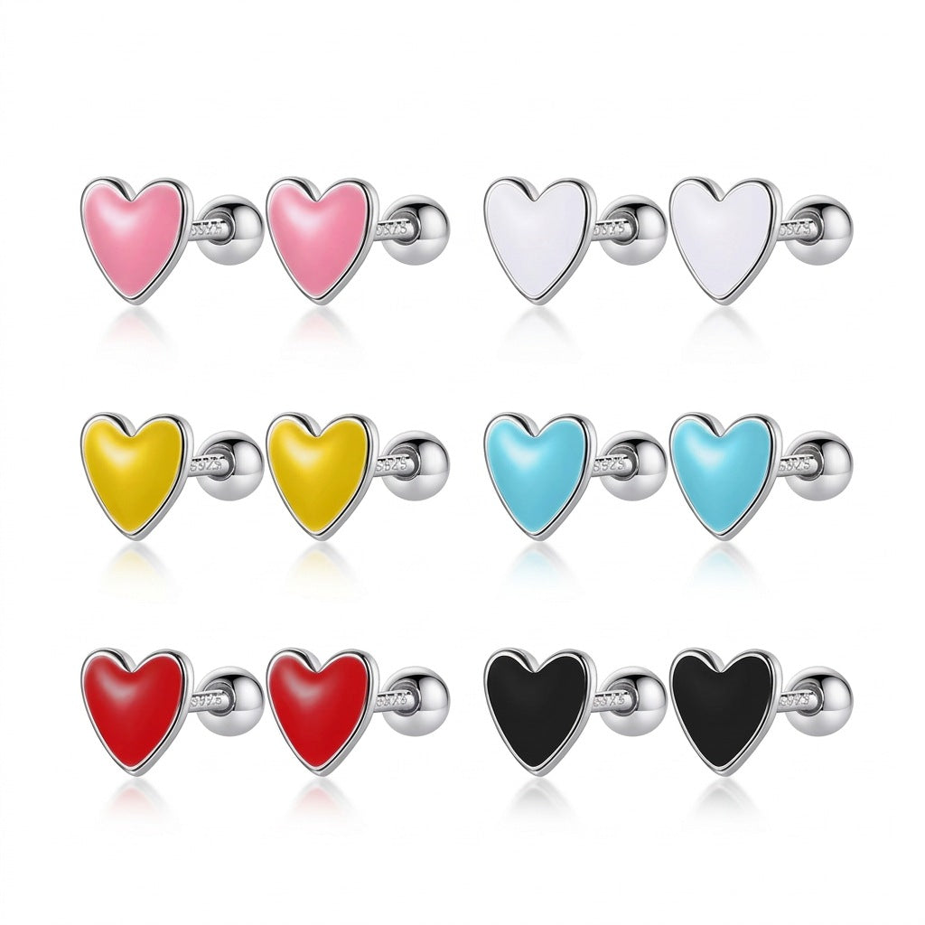 Aretes Corazón Esmaltado