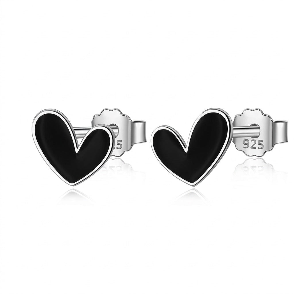 Aretes Corazón Negro