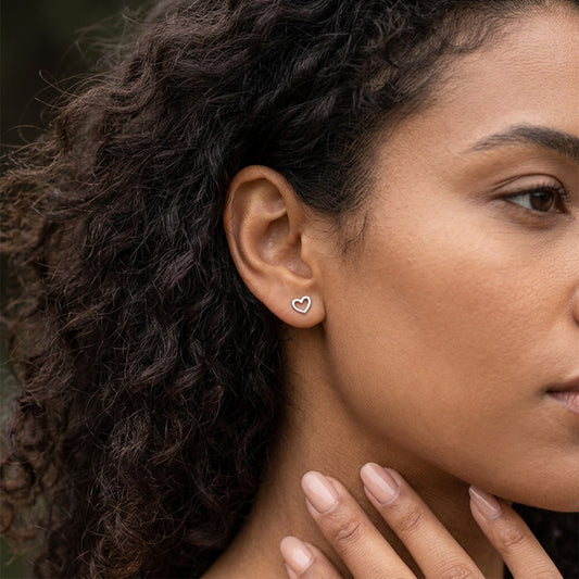 Aretes Corazón Pequeño con Zirconia