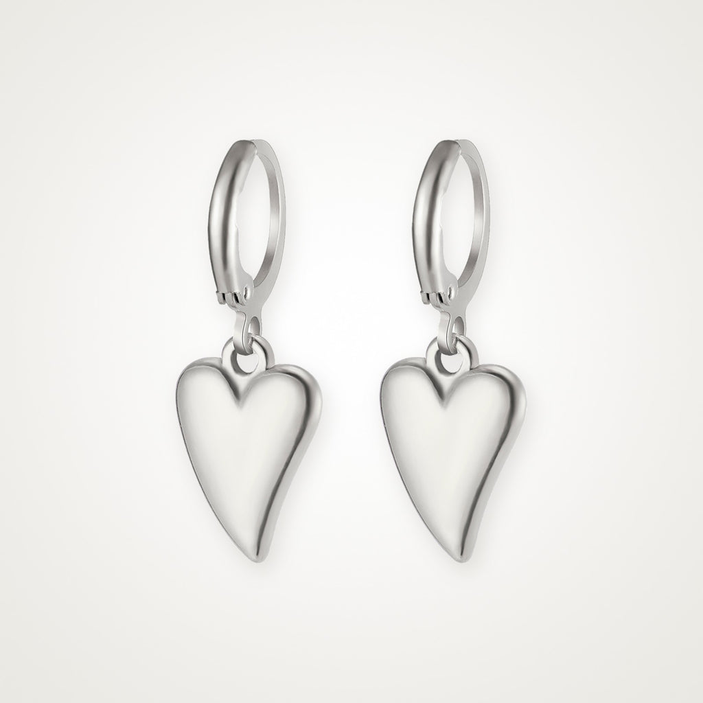 Aretes Corazón plateados